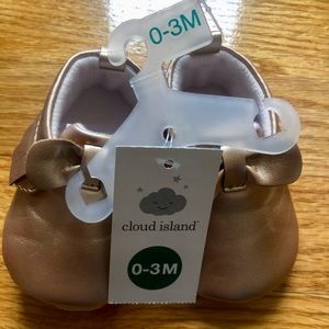 Cloud Island Champagne Bow Mocs 0-3m